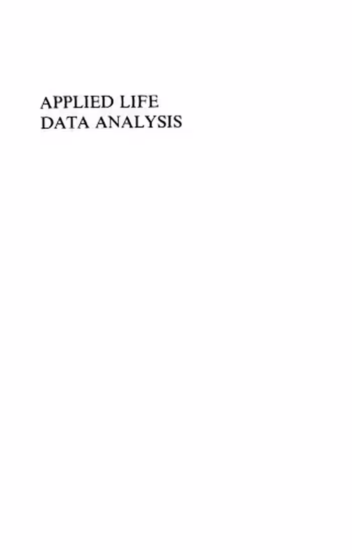 خرید و دانلود نسخه کامل کتاب Applied Life Data Analysis (Wiley Series in Probability and Statistics)