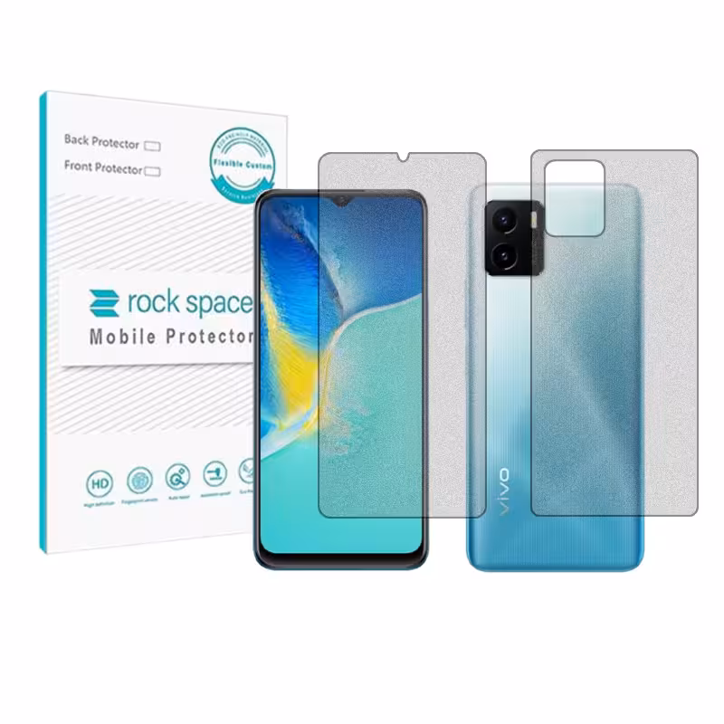 محافظ صفحه نمایش مات راک اسپیس مدل HyMTT مناسب برای گوشی موبایل ویوو Y15s به همراه محافظ پشت گوشی - کالاوما