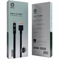 کابل شارژ USB به Type-C گرین لاین LED Braided طول 1 متر توان 2.4 آمپر