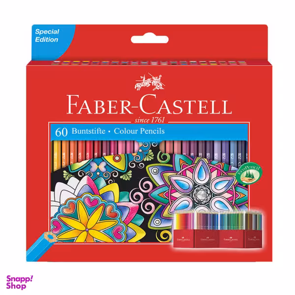 مداد رنگی فابر کاستل طرح گل بسته 60 رنگ