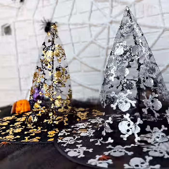 کلاه جادوگر توری طرح اسکلت کد 2255