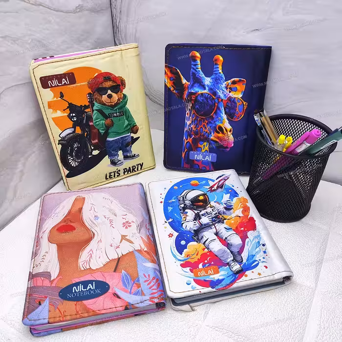 دفترچه یادداشت 1/8 پارچه اي نيلاي (100برگ) سری دو