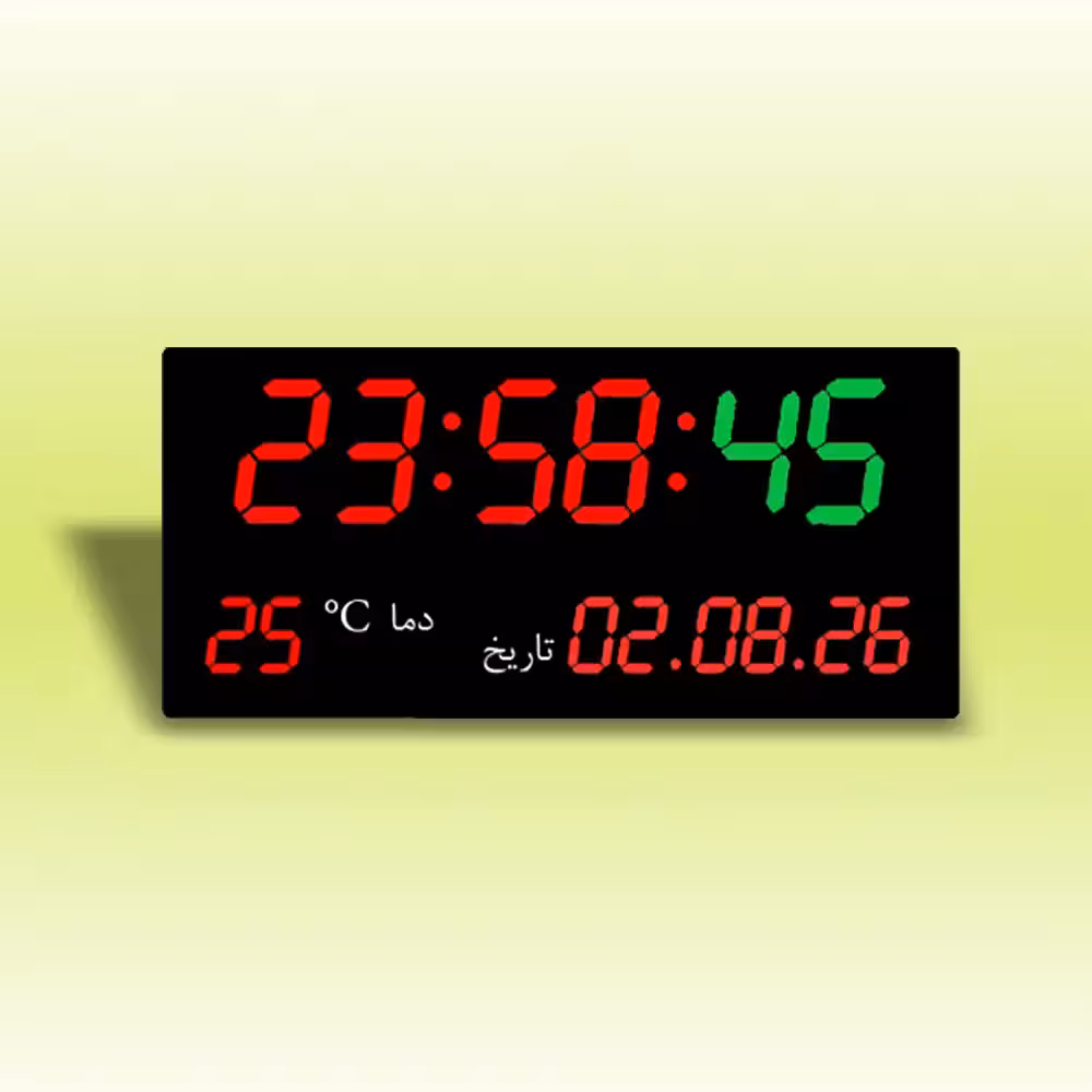 ساعت و تقویم دیجیتال دیواری متوسط 20*40 سانت مدل SFM
