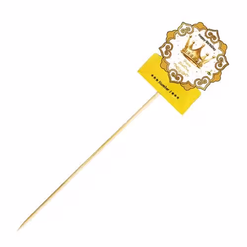 تاپر (سیخ چوبی) تم تولد تاج سفید