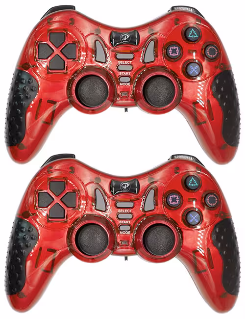 دسته بازی دوبل بی‌سیم شوک‌دار Product مدل XP-MX217WN قرمز