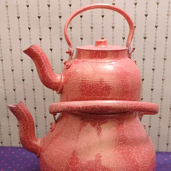 کتری قوری روحی رنگی سایز بزرگ