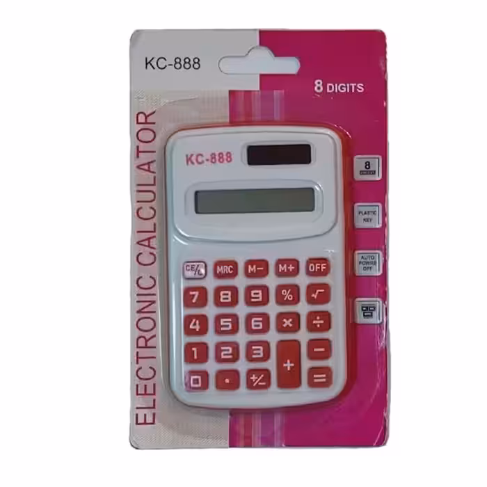 ماشین حساب جیبی مدل KC-888 رنگ قرمز 8کاراکتر