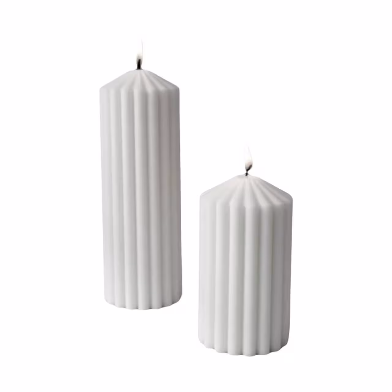 شمع مدل استوانه شیاردار مجموعه 2 عددی حجم 130 گرم