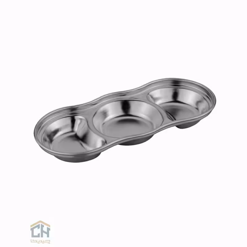 اردو خوری استیل نقره ای 3 تایی گلدکیش مدل 11010