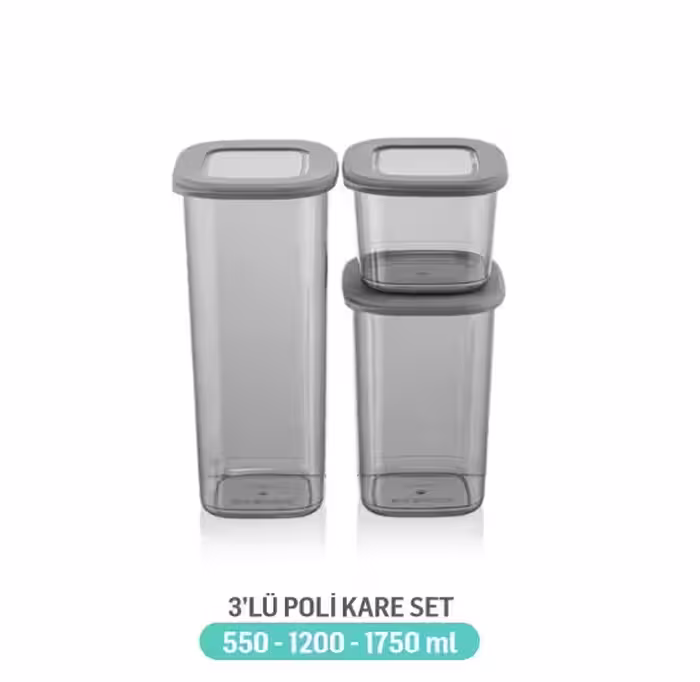 ست سه سایز بانکه مربعی درب سیلیکونی فولی لایف ضدنشتی (Poli Kare) کد 0834