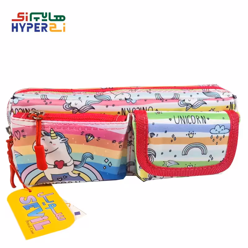 جامدادی دو زیپ و دو جیب طرح اسب تک شاخ 3066sevil