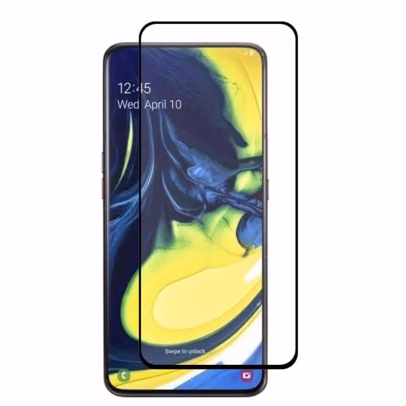 محافظ صفحه نمایش شیشه ای گلس سامسونگ A90/A80 تمام چسب و تمام صفحه Full Glass Screen Protector Samsung Galaxy A90/A80