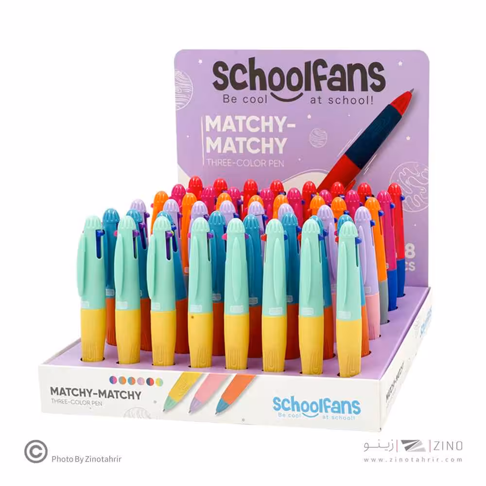 خودکار فشاری1/0کوتاه3رنگ اسکول فنز کد921403