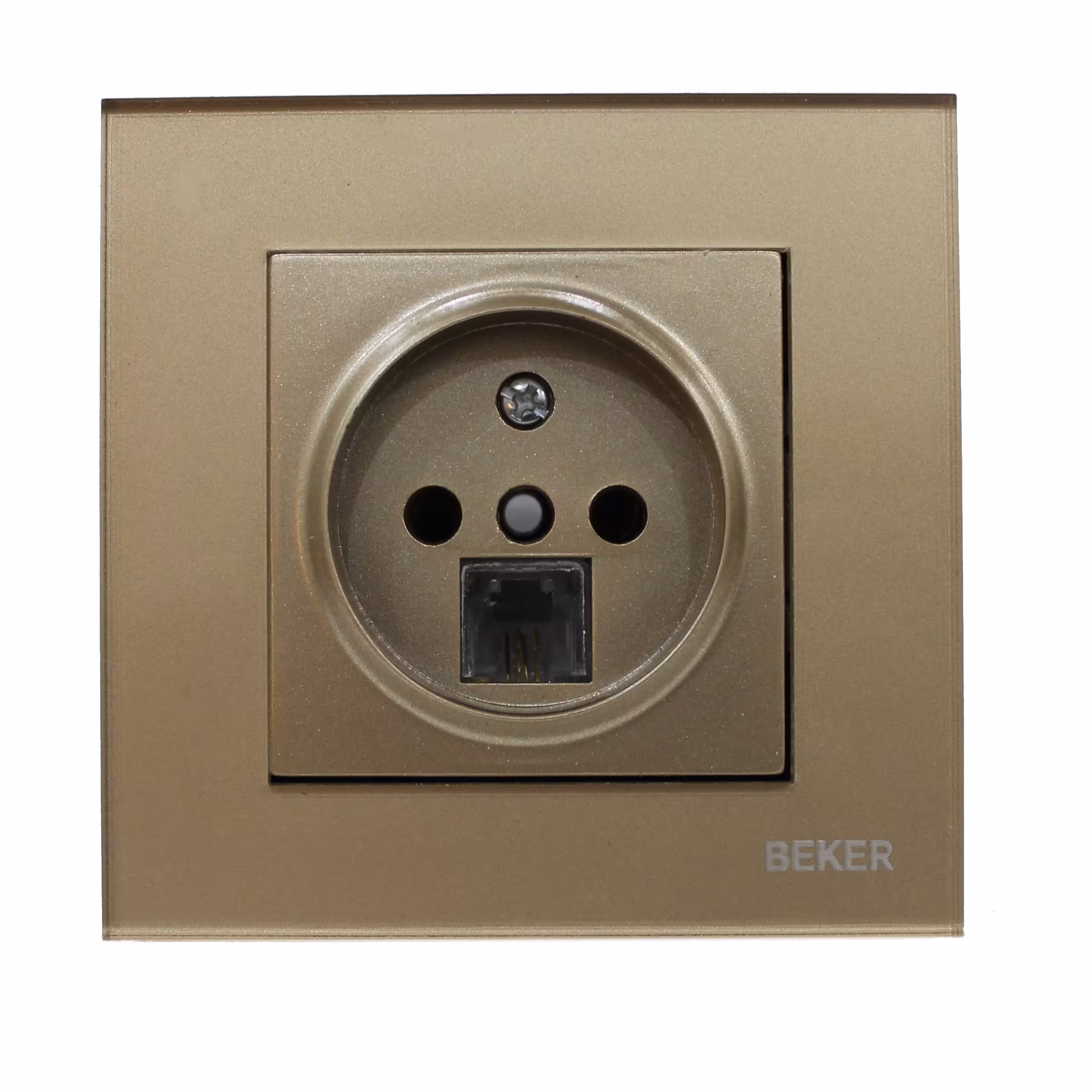 پریز تلفن بکر مدل گلس بسته 3 عددی