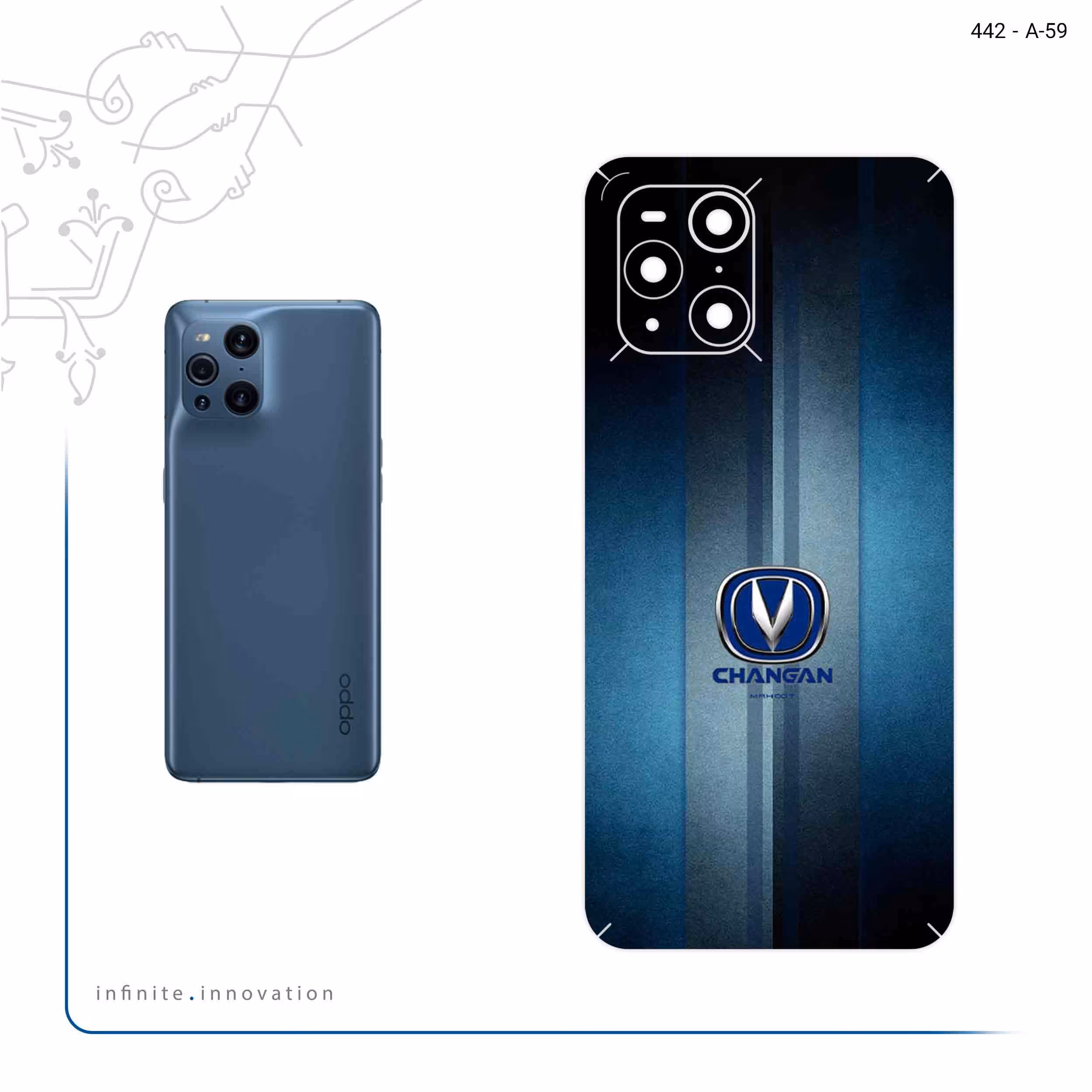 برچسب پوششی ماهوت مدل CHANGAN مناسب برای گوشی موبایل اپو Find X3 Pro