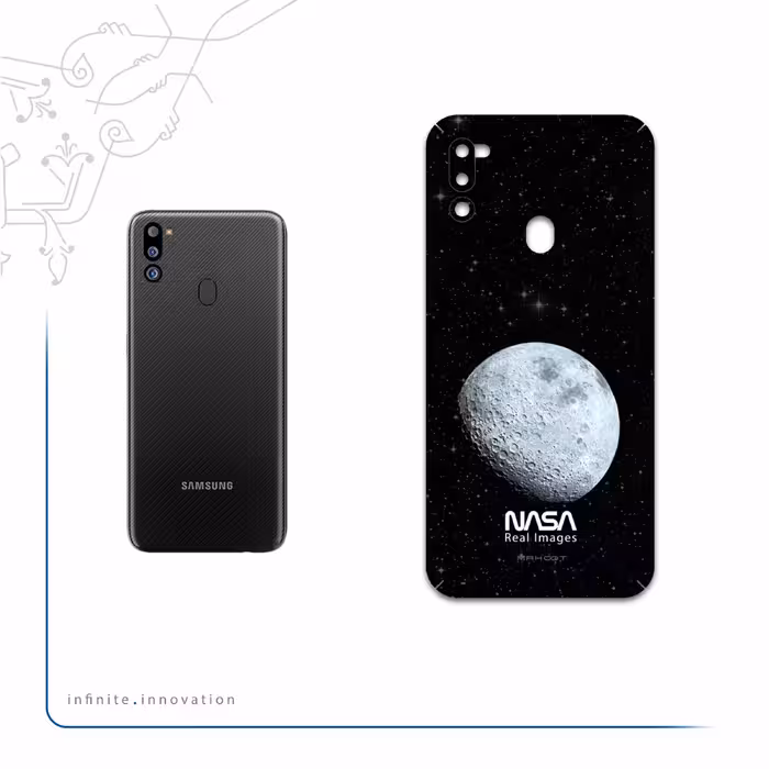 برچسب پوششی ماهوت مدل Moon-By-NASA مناسب برای گوشی موبایل سامسونگ Galaxy M21 (2021) Edition