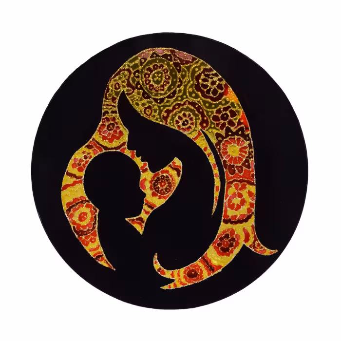 بشقاب ویترای طرح مادر و کودک کد ma-23