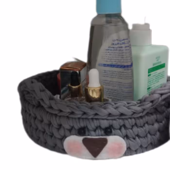 سبد قلاب بافی تریکو مدل خرس کوچولو کد 022