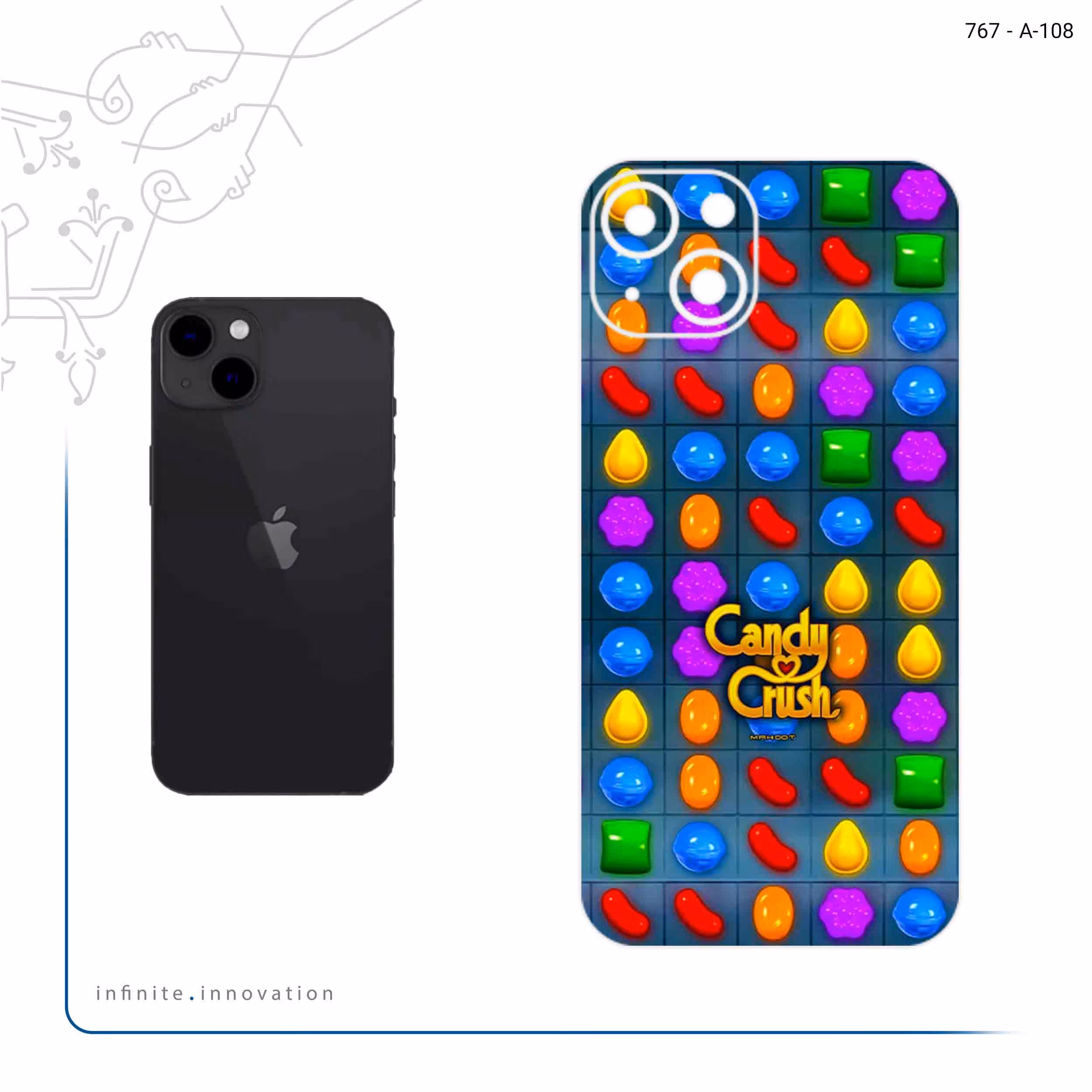 برچسب پوششی ماهوت مدل Candy Crush Game Series مناسب برای گوشی موبایل اپل iPhone 13