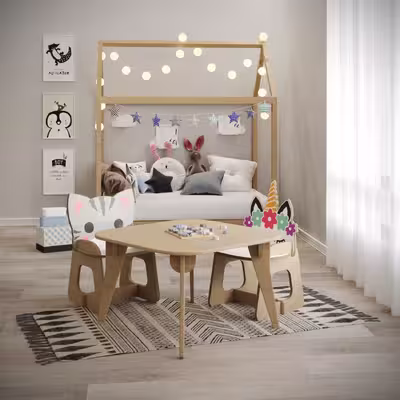 میز کودک مدل باغ وحش چوبی tableB