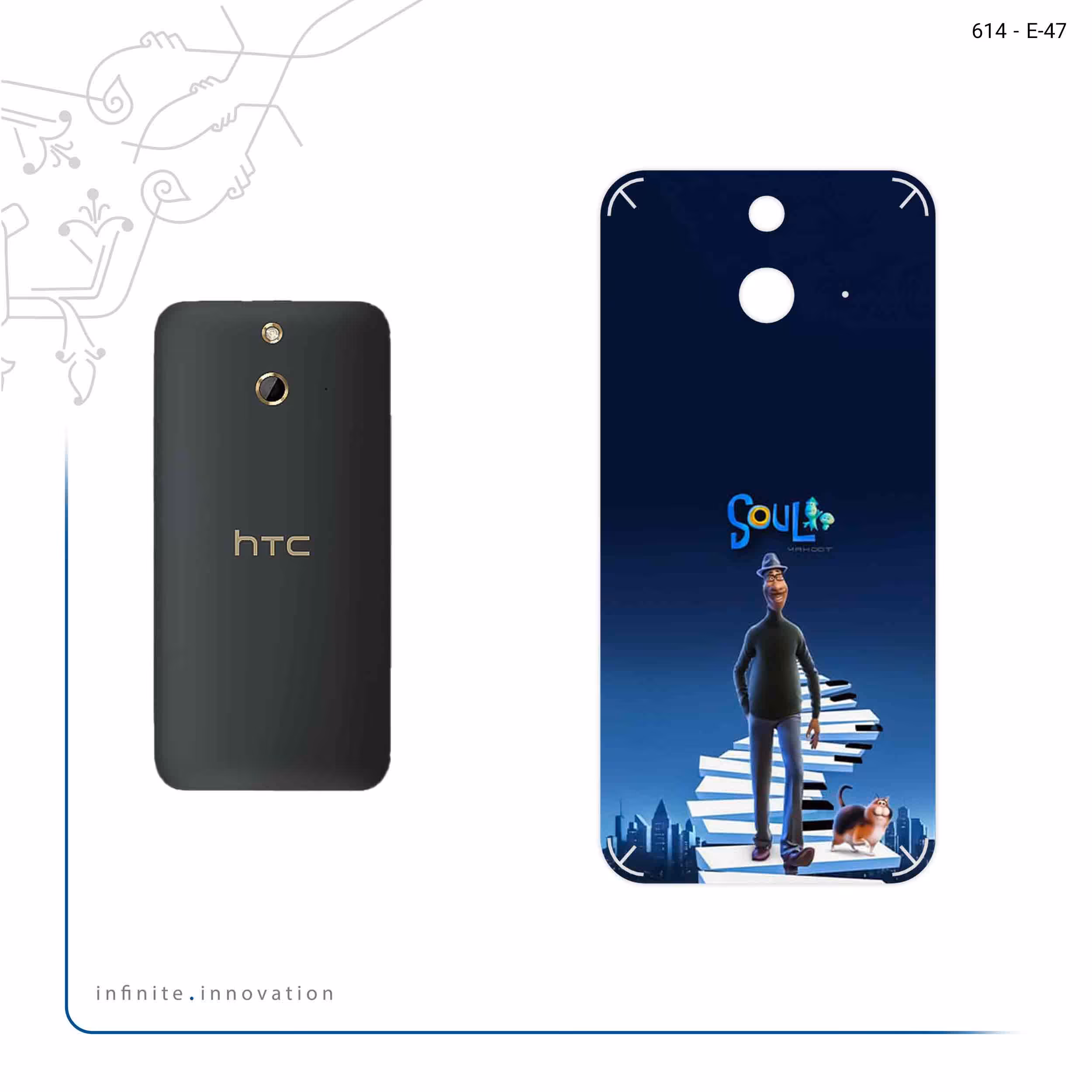 برچسب پوششی ماهوت مدل soul مناسب برای گوشی موبایل اچ تی سی One E8