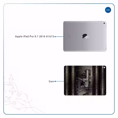 برچسب پوششی ماهوت مدل Gun مناسب برای تبلت اپل iPad Pro 9.7 2016 A1673