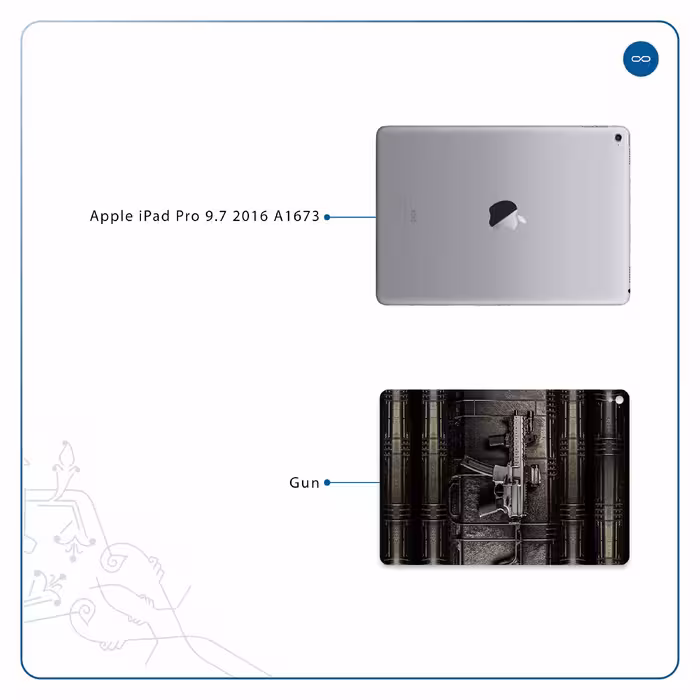 برچسب پوششی ماهوت مدل Gun مناسب برای تبلت اپل iPad Pro 9.7 2016 A1673