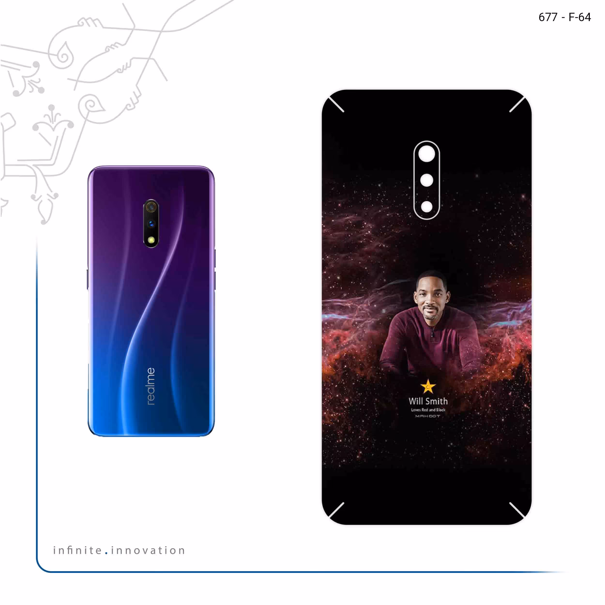 برچسب پوششی ماهوت مدل Will Smith مناسب برای گوشی موبایل اپو Realme X