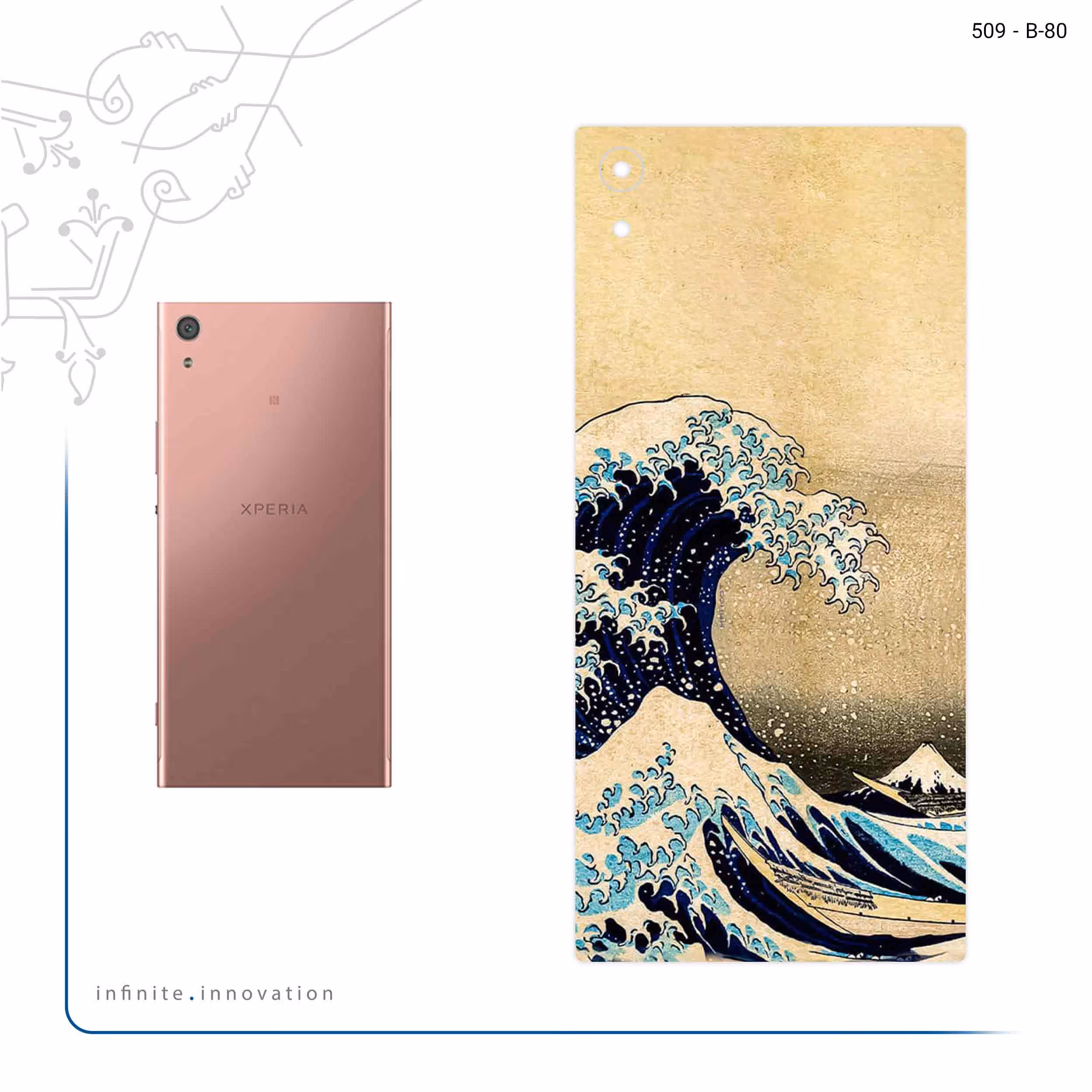 برچسب پوششی ماهوت مدل The Great Wave off Kanagawa of Hokusai مناسب برای گوشی موبایل سونی Xperia XA1 Ultra