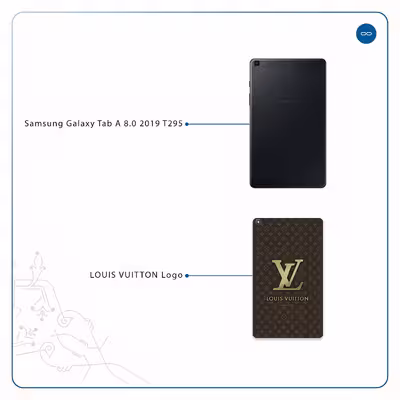 برچسب پوششی ماهوت مدل LOUIS-VUITTON-Logo مناسب برای تبلت سامسونگ Galaxy Tab A 8.0 2019 T295