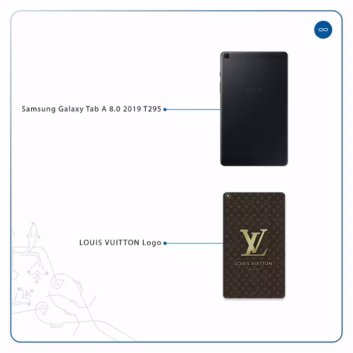 برچسب پوششی ماهوت مدل LOUIS-VUITTON-Logo مناسب برای تبلت سامسونگ Galaxy Tab A 8.0 2019 T295