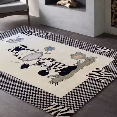 فرش ماشینی ساوین کد 4057 زمینه کرم