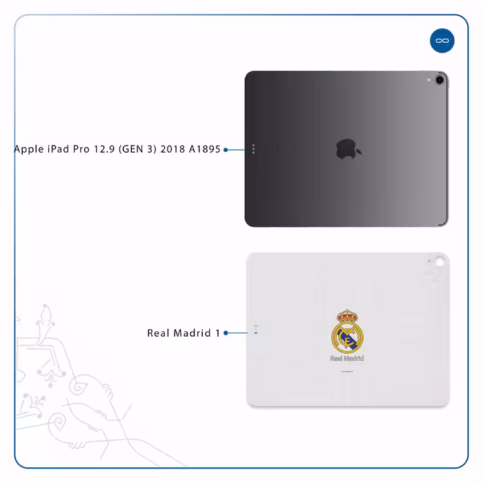 برچسب پوششی ماهوت مدل Real-Madrid مناسب برای تبلت اپل iPad Pro 12.9 (GEN 3) 2018 A1895