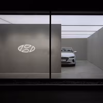 چراغ دیواری نئون دیزاین طرح Hyundai_WHT