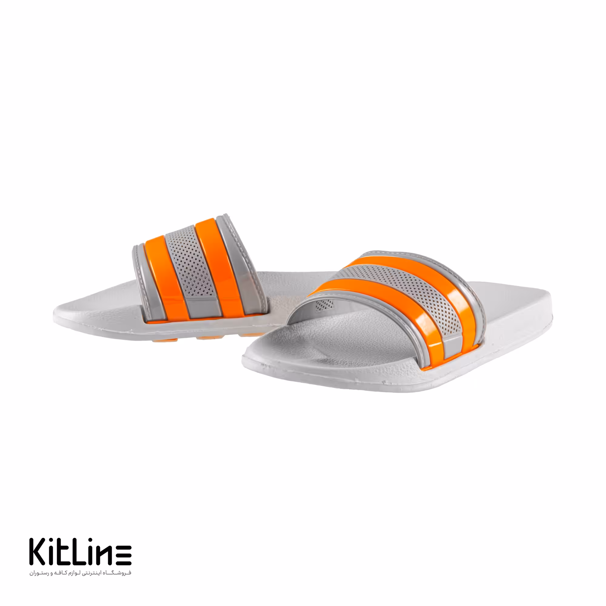 دمپایی مردانه طوسی نارنجی نیکتا مدل M-197-A