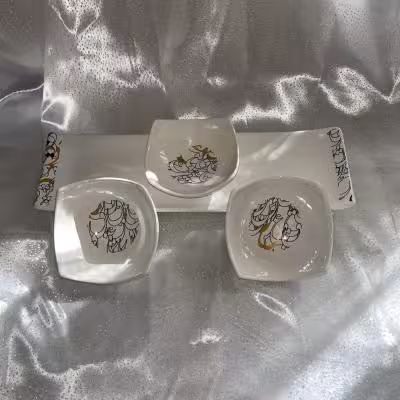 ست سه‌تایی پیاله پذیرایی طرح خطی مینیمال