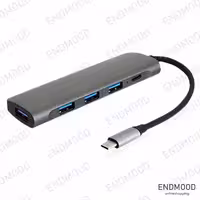 هاب 5 پورت تایپ سی کی نت مدل K-MFCMS305