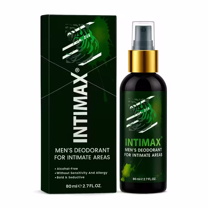 اسپری دئودورانت نواحی خصوصی آقایان سبز اینتی مکس(INTIMAX) با رایحه اینونتوس 80ml