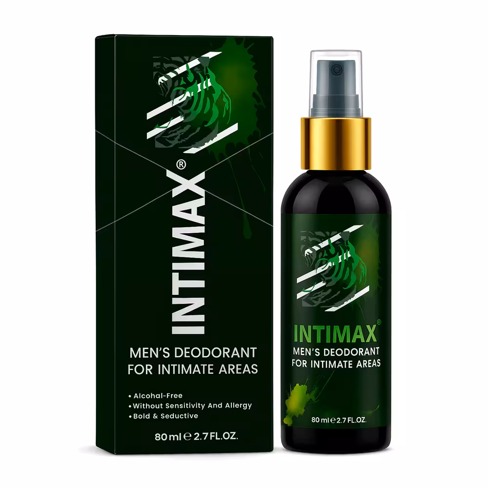 اسپری دئودورانت نواحی خصوصی آقایان سبز اینتی مکس(INTIMAX) با رایحه اینونتوس 80ml