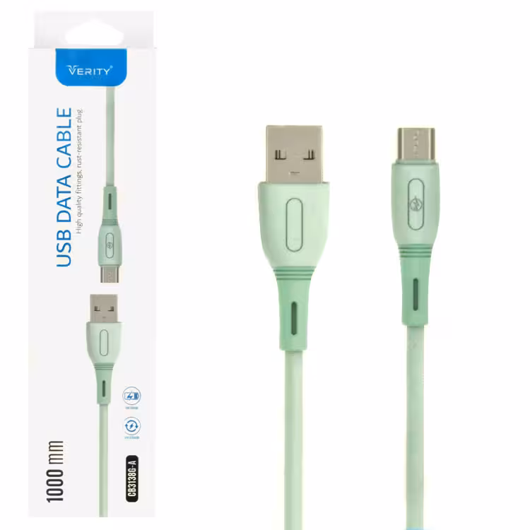 کابل دیتا و شارژ اندروید VERITY مدل 3138 سبز