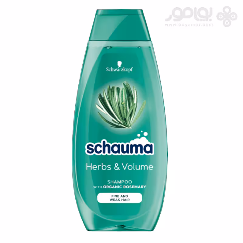 شامپو گیاهی حجم دهنده شاوما حاوی عصاره رزماری مناسب موهای نازک و ضعیف