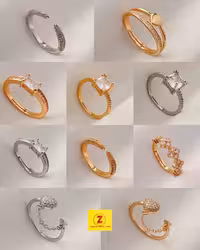 انگشتر فری سایز زنانه نگینی مارک CM