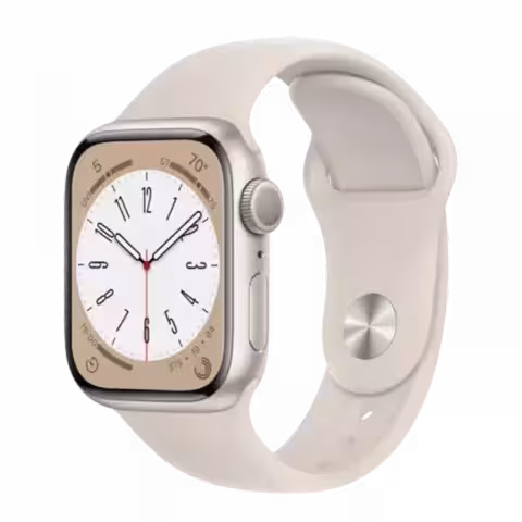 خرید ساعت هوشمند اپل واچ سری 8 مدل 45MM S/M Starlight Aluminum Case با بند اسپورت کرمی