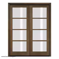 درب دو لنگه چوبی شیشه‌خور برای نشیمن کد 1101