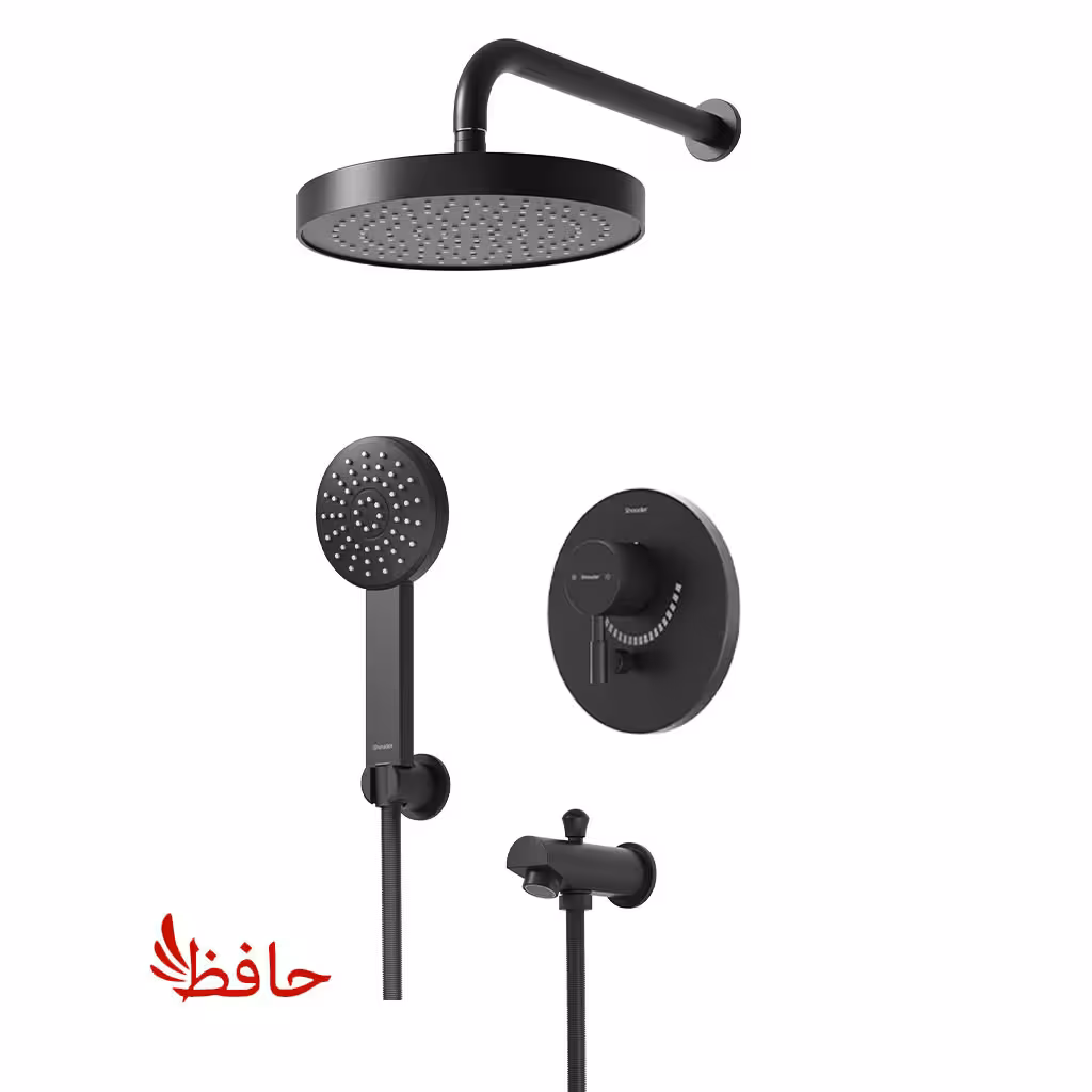 شیر حمام توکار شودر مدل مارینو مشکی تیپ 4