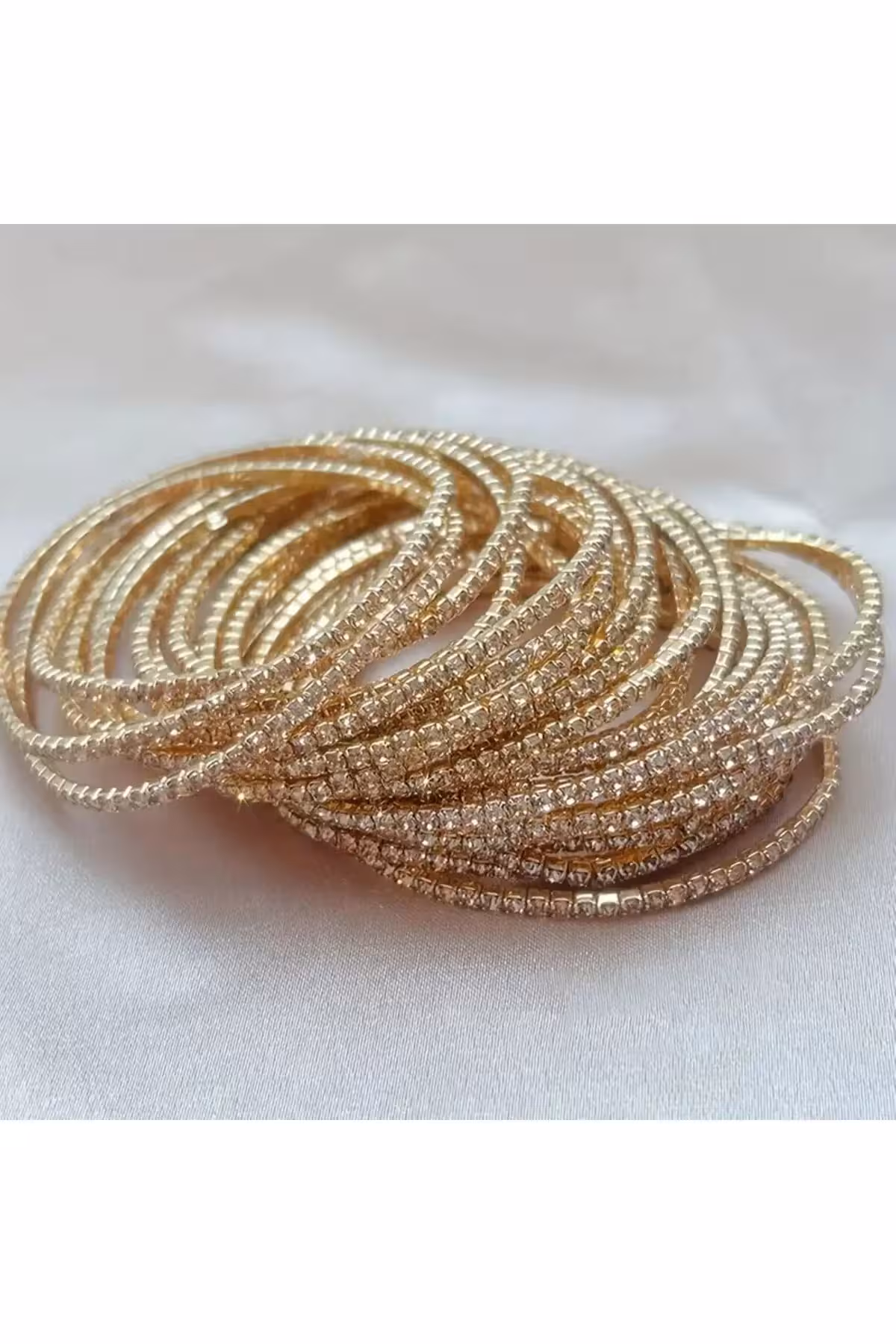 دستبند مینیمالیستی سنگ‌دار با رنگ گل‌گون - 1 عدد - 5134