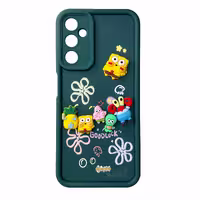 قاب Solid عروسکی طرح خانواده باب اسفنجی مناسب برای Samsung A05s-سبز تیره