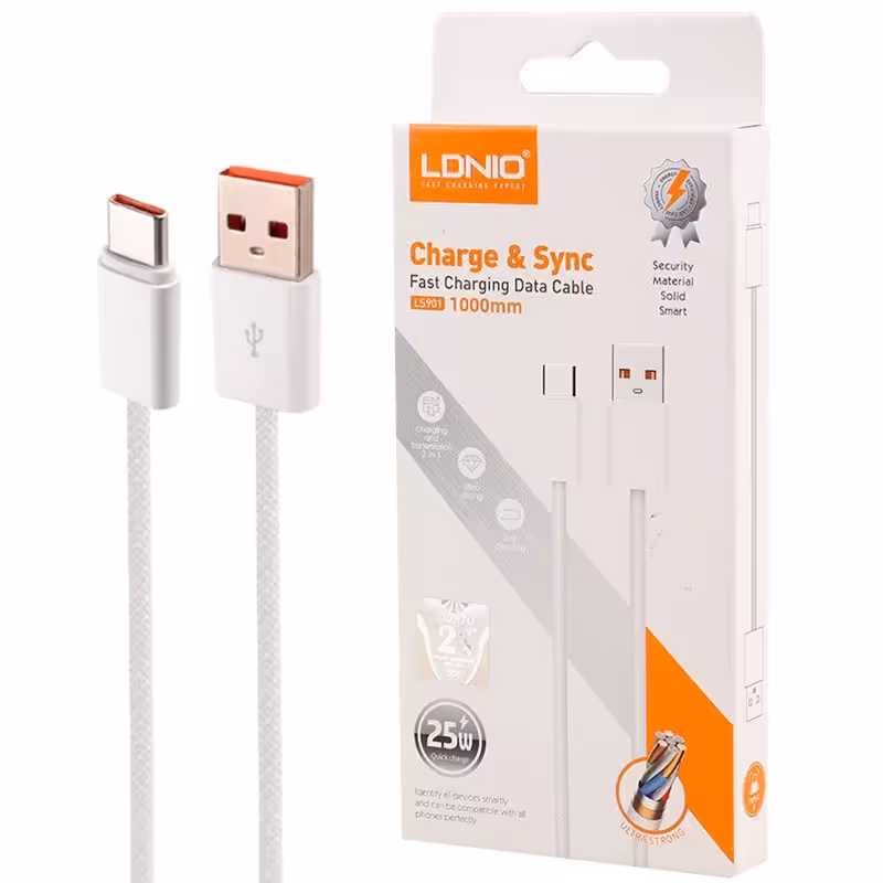 کابل تبدیل USB به Type-C الدینیو مدل LS901 – طول 1 متر