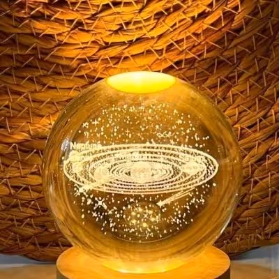 گوی کریستالی چراغدار طرح منظومه شمسی