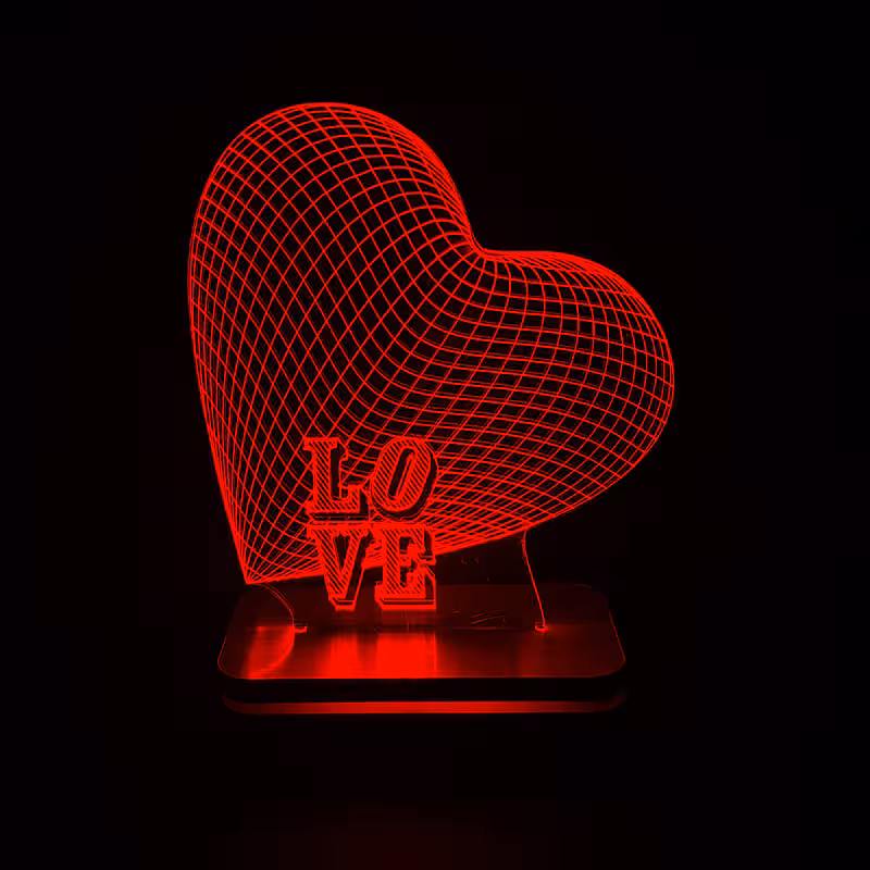 چراغ خواب طرح قلب لاو